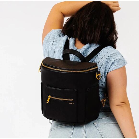 Fawn Design Handbags - Fawn Design Original Mini Diaper Bag Backpack in Pebble Black